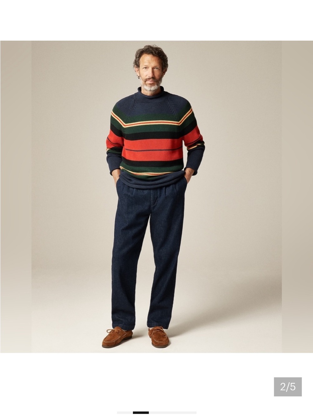 J Crew 1988 Rollneck™ sweater in cotton rugby stripe CL412